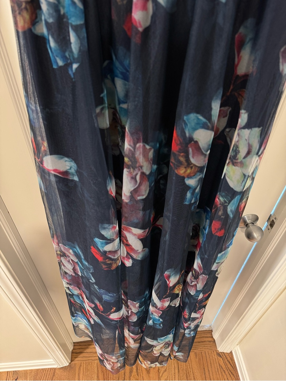 Baltic Born Navy Floral Chiffon Maxi Dress - Picture 3 of 11